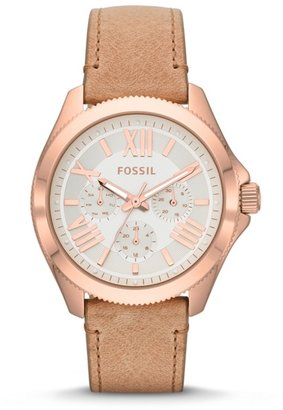 Fossil Ladies light pink 'Cecile' multifunction leather watch