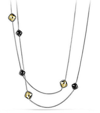 David Yurman Cushion Chatelaine Necklace with Black Onyx and Gold