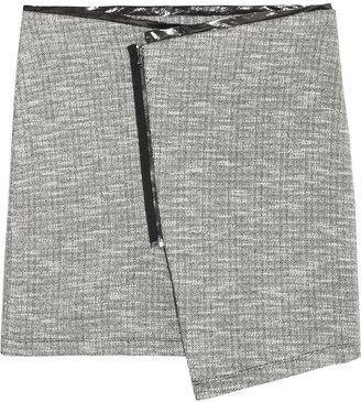 Suno Metallic-trimmed wool skirt