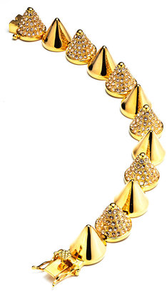 Eddie Borgo Alternating-Pave Cone Bracelet, Yellow Gold