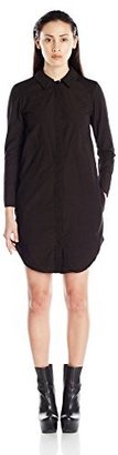 Titania Inglis Women's Solid Tux Shirtdress L Black