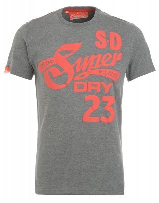 Superdry T-Shirt, Dark Marl Grey 'Cali Tails' SD 23 Tee