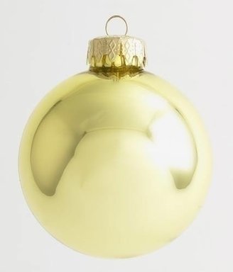 Roman Pack of 20 Shiny Yellow Glass Ball Christmas Ornaments 1.25"