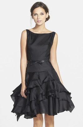 Milly Organza Tiered Fit & Flare Dress