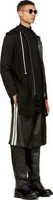 Rick Owens Black Wool & Leather Zip Vest