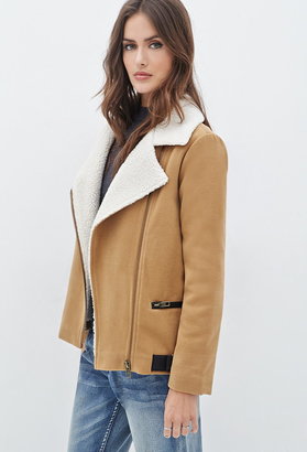 Forever 21 Contemporary Faux Shearling-Lined Moto Jacket