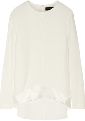 Narciso Rodriguez Charmeuse-paneled silk-georgette top