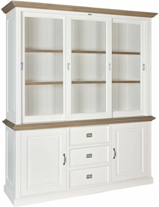 New England Oakdale Display Cabinet- White/Bronze