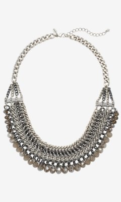 Express Threaded Chain And Faceted Bead Necklace
