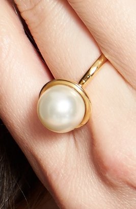 St. John Glass Pearl Cup Ring