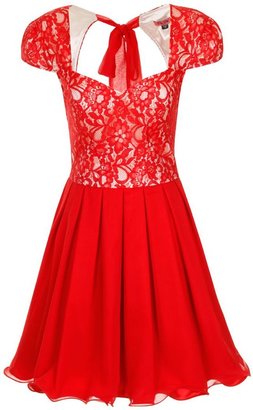 House of Fraser Chi Chi London Lace Cap Sleeve Skater Dress