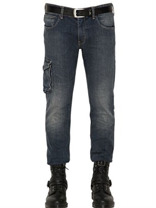 Armani Jeans 17.5cm Cotton Denim Cargo Jeans