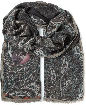 Etro buddha print scarf