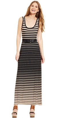 Connected Petite Dress Sleeveless Striped Maxi