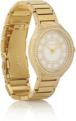 Michael Kors Kerry crystal-embellished gold-tone watch
