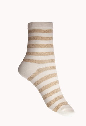 Forever 21 touch-of-glam striped socks