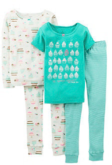 Carter's Girls' 4-10 Blue 4-pc. Cupcakes Pajama Set