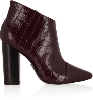 Pour La Victoire Lim crocodile-stamped leather ankle boots