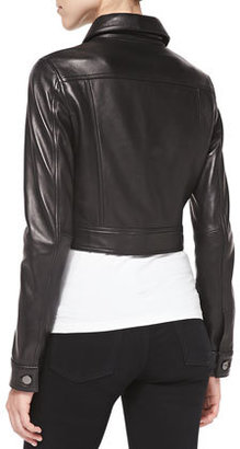 Neiman Marcus Cusp by Leather Western Crop Jacket, Black
