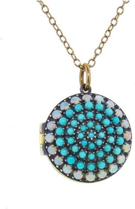 Andrea Fohrman Turquoise and Opal Locket - Yellow Gold