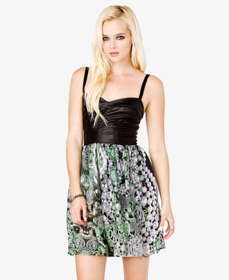 Forever 21 Faux Leather Scarf Print Dress
