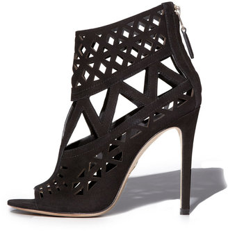 Brian Atwood Levens Suede Cutout Sandal, Black