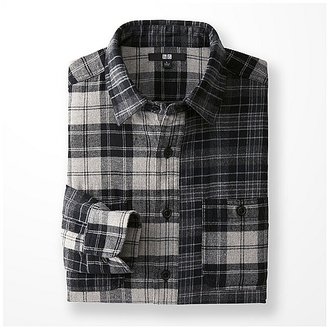 Uniqlo MEN Flannel Mixed Check Long Sleeve Shirt