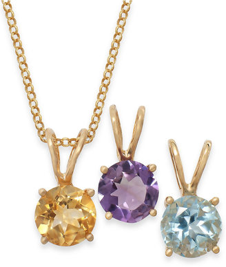 Townsend Victoria Multi-Stone Interchangeable Pendant Necklace Set in 18k Gold over Sterling Silver (4-3/8 ct. t.w.)
