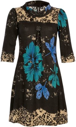 Izabel London Cowl neck floral tunic dress
