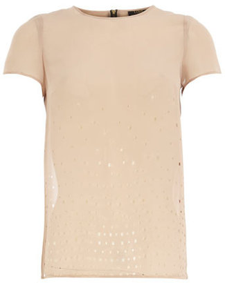 Dorothy Perkins Nude laser cut out top
