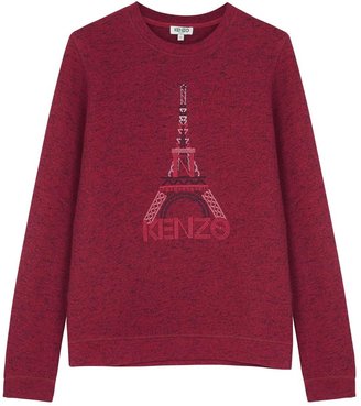 Kenzo Plum Eiffel Tower cotton sweatshirt