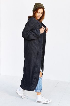 UO 2289 State Of Being Back-Zip Knit Long Coat