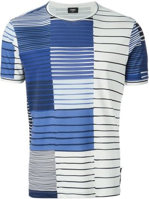 Fendi squares stripe print T-shirt