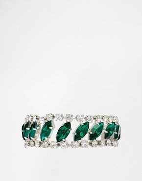 Swarovski Krystal Crystal Spikey Ladder Bracelet - Crystal/ emerald