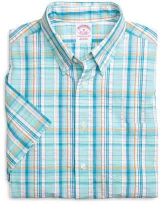 Brooks Brothers Regular Fit Plaid Short-Sleeve Sport Shirt