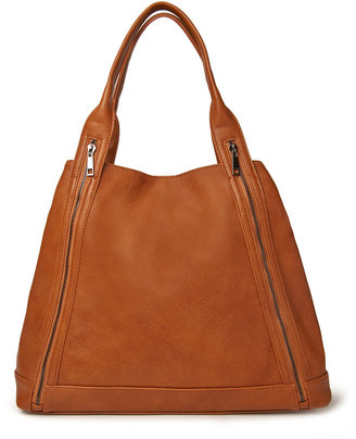 Forever 21 Zippered Faux Leather Bowling Bag