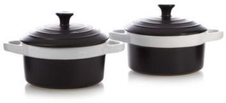 Debenhams Set of two black stoneware mini casserole dishes
