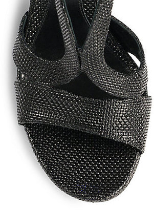 Alexander McQueen Armadillo-Embossed Leather Sandals
