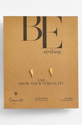 Dogeared 'Be Striking' Boxed Lightning Bolt Stud Earrings