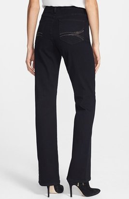 NYDJ 'Barbara' Stretch Bootcut Jeans (Black) (Petite)