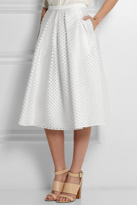 Burberry Polka-dot fil coupé skirt