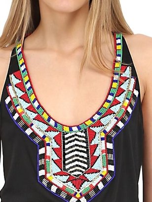 Emilio Pucci Beaded Cotton Blend Jersey Tank Top