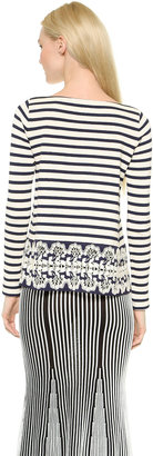 Thakoon Lace Trimmed Long Sleeve Top