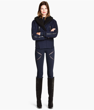 H&M Wool-blend Pilot Jacket - Dark blue - Ladies