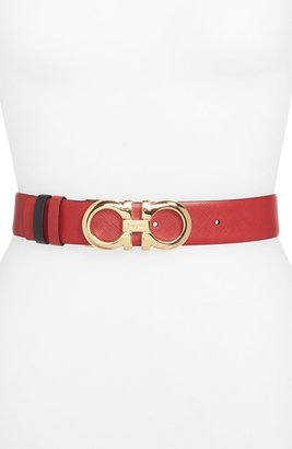 Ferragamo Women's 'Tissu' Reversible Saffiano Leather Belt