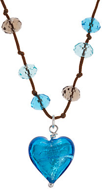 Murano Martick Heart Cluster Necklace