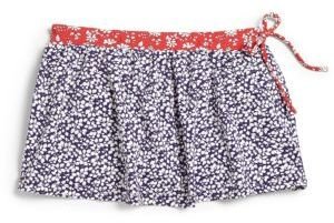 Oscar de la Renta Girl's Leaf Print Swim Skirt