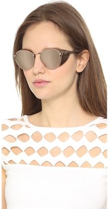 Linda Farrow Luxe Snakeskin Side Visor Sunglasses