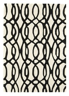 Debenhams Black and white wool 'Wire' rug