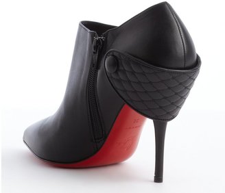 Christian Louboutin black leather quilted accent 'Huguette 100' ankle booties